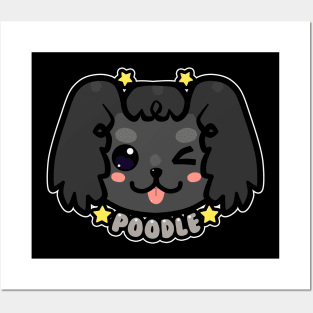 KAWAII Chibi Poodle Dog Face Posters and Art